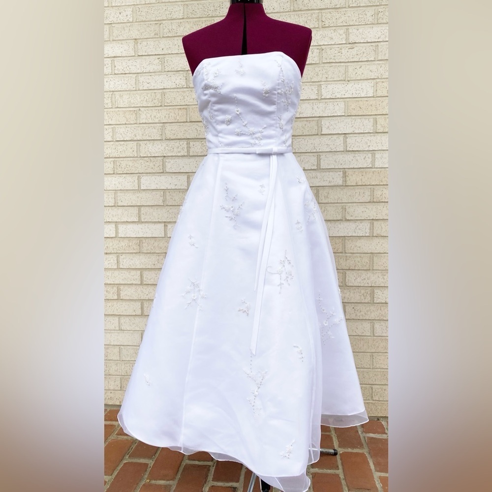Alfred Angelo White Formal Wedding Dress Princess-Style Ballgown Bridal Size 10